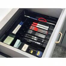 Kitchen Drawer Organizer Cutlery And Utensils, Adjustable Silverware Drawer Organizer Tray, Kitchen Storage Divider Spatula Tools, Gadgets, Forks, Knives, Spoons And Chopsticks, Black - L - Trung bình + Đen - Xem 4