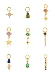 1pc 925 Sterling Silver Earrings Accessories 18k Gold Plated Earrings Connector Chain For Women Convertible Dangle Chain For Double Piercings