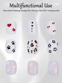 五合一美甲点彩笔，压感点彩工具，适用于渐变、条纹、点彩、闪粉美甲，多功能DIY美甲工具，适合初学者和专业人士 - 彩色 - 查看 9