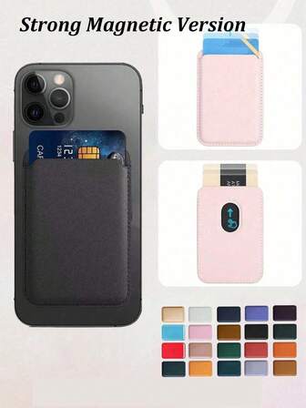 Portafoglio magnetico per telefono cellulare, porta carte di credito magnetico, adatto per custodia posteriore per telefono cellulare con scomparti per carte di credito, portafoglio magnetico per telefono cellulare, porta carte di stile portafoglio adatto per la maggior parte dei telefoni cellulari, custodia protettiva per carte di telefono cellulare