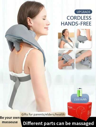 RAF Neck And Shoulder Massager With 3D Kneading | Rechargeable | Office Essential | Mother's Day Gift | Relieves Neck Pain | Upgraded From Massage Gun | Portable