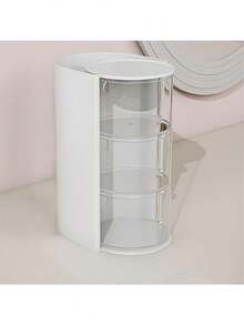 Rotating Multi-Layer Transparent Jewelry Organizer Box, Dustproof Plastic Storage Box, Desktop Organizer, Makeup Pencil Storage Box, Suitable For Christmas, Valentine's Day, Birthday, Makeup Room Decor, Room Decor - Multicolor - View 8