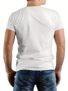 Camiseta de cuello redondo de algodón puro para hombres, camiseta con letras cirílicas ucranianas y texto ucraniano para hombres, camiseta casual de calle grande y alta con impresión en ucraniano, con letras, suave y cómoda, adecuada para deportes al aire libre, un regalo de Navidad. - Blanco - Ver 2