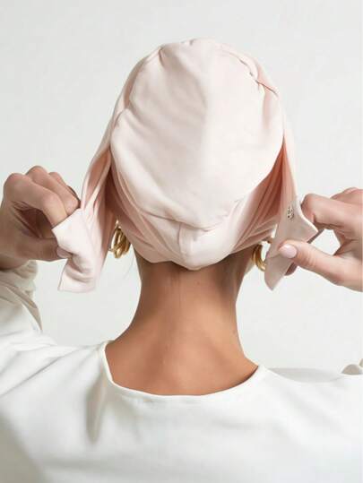 1pc Women's Classic 2-In-1 Turban Headscarf & Headband, Pleated Design, High-Stretch Jersey Fabric, Moisture-Wicking, Suitable For Muslim Daily Life And Outings