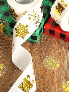 100pcs/500pcs Transparent Christmas Snowflake Sealing Stickers - Non-Stick Decorative, Gold Snowflake Suitable For Gift Packaging, Holiday Party Decoration, Festive Decoration, DIY Decoration - Multicolor - View 11
