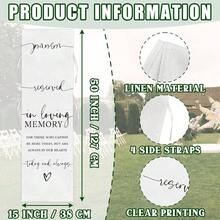 White In Loving Wedding Chair Sign, Linen Reserved Memorial Wedding Chair Sign, Save A Someone In Heaven, Reserved Seating Signs Weddings Decorations, 50x15 Inch - A09 - 白色 - 查看 3