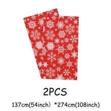 Christmas Tablecloth, Red Snowflakes, Holiday Party Supplies, Party Supplies, New Year's Day, Disposable Rectangular Tablecloth - Red Snowflakes - View 8