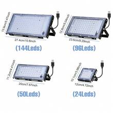 LED植物生长灯 全光谱室内USB 5V 红蓝温室帐篷水培系统生长箱种子填充灯 阳光 UV/IR 180°可调角度 绿色植物泛光灯 蔬菜 花卉 水果 盆栽 苔藓 多肉植物 盆栽 仙人掌 幼苗栽培灯 IP54防水种植照明 24/50/96/144颗LED灯珠