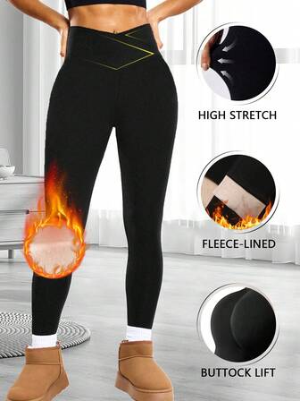 Women's High Waist Criss-Cross Tight Leggings - Opaque, Tummy Control, Suitable For Cycling, Yoga, Autumn/Winter. Soft Fleece Fabric, Comfortable Stretch. Solid Color Casual Sexy Capri Yoga Pants, Available In Multiple Sizes And Colors