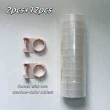 1 Set Transparent Tape Cutter, Transparent Tape Refill, Office Tape Dispenser, Each Roll Width 1.2cm (Approx. 0.47 Inches) Length 25m (Approx. 984 Inches), Suitable For Home, School, Winter, New Year, Holidays, Arts & Crafts, Gift Wrapping, Back To School Essentials - Multicolor - View 11