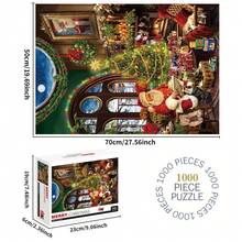 1 Caixa 1000 peças Quebra-cabeça de Papel de Natal, Tamanho 70X50cm, Brinquedo de Quebra-cabeça Grande para Adultos, Jogo Familiar Interessante para Educação, Inteligência e Alívio do Estresse, Presente de Aniversário Perfeito para Dia das Mães, Natal, Halloween, Ação de Graças, Páscoa