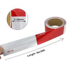 Cinta Reflectante Roja y Blanca-C2 Cinta de Señalización Industrial Para Exteriores, Coches, Camiones, Barcos, 2 Pulgadas x 30 Pies, 1 Rollo, BOMEI PACK - 1 - Ver 11