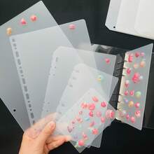 6pcs A5/A6/A7/A8 Transparent Matte Loose-Leaf Binder Inserts, Seal Book, Sticker Backing, Sticker Album, Cultural Stamp Pages, Stamp Pad Refill Pages, 3D Sticker Book Sticker Boards, Sticker Books, For Sticker Book Making, Book Covers, Office Supplies - Clear - View 1