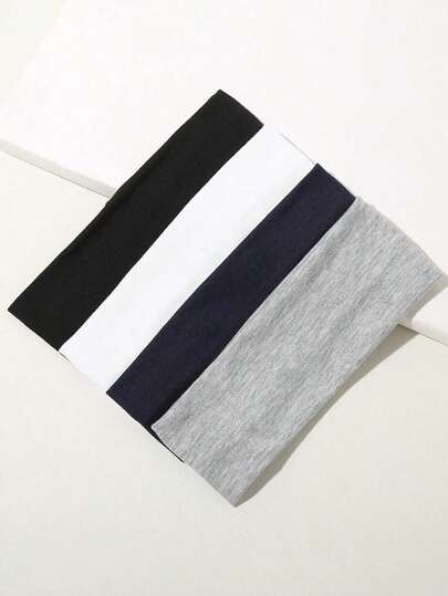 4pcs Wide Solid Color Simple Headbands Suitable Sports Casual, Gym Hair Band Turban Headband Sweatband, Hairband Fall Winter Hair Accessories Women Vacation Outfits Woman Elegant Scarf Women Bandana Soft Headwrap