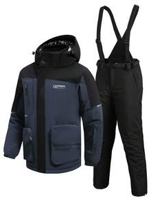 Conjunto de 2 peças de roupas esportivas e de lazer masculinas, jaqueta e calças profissionais para esqui HX503-1