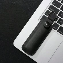 通用PU皮革U盘保护套，带金属按扣和圆形山形扣支架，便携式U盘收纳盒 - 彩色 - 查看 12