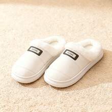 Zapatillas De Felpa Con Suela Gruesa Y Pantuflas De Algodón, Zapatillas cómodas para el hogar invierno, pantuflas para mujer, calzado interior cálido y suave, zapatos de casa con suela cómoda antideslizante - Blanco - Ver 2