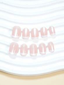 Verbessern Sie Ihr Aussehen sofort mit 30 Stücke Kurze Quadratische Nägel Minimalistische Rosa Katzenaugen Weiße Französische Spitze Nägel Volle Abdeckung Künstliche Nägel für Frauen und Mädchen, inklusive 1 Stück Blatt Klebestreifen & 1 Stück Mini-Feile. Geeignet für Party, Date und Büro-Alltag. Zufällig versendeter Gelee-Kleber.