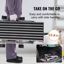 Plataforma de trabajo plegable , capacidad de carga de 660 libras, taburete de aluminio para paneles de yeso, banco de trabajo resistente con patas antideslizantes, ideal para lavar vehículos, limpiar, pintar, decorar - 660 libras - Ver 4