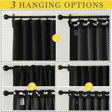 2025  Bedroom Curtains 2 Panels Sets Faux Linen Textured, Pinch Pleated Room Darkening Light/Heat Blocking Window Drapes Thermal Insulated For Living Room, Angora, W50 X L108, 2 Panels - 黑色 - 查看 2
