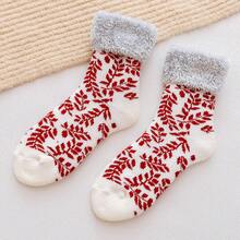 Herbst und Winter neue Art Schraubenski-Socken verdickte Fleece Winter warme Bodensocken Haus Damen Socken Handtuch Weihnachtssocken