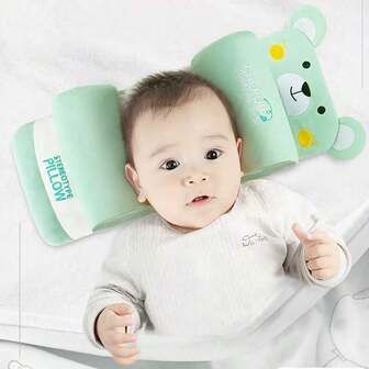 1个婴儿枕（款式随机），有助于矫正头部偏斜，彩色卡通荞麦枕，幼儿园枕，新生儿0-1-3岁婴儿枕，秋冬季透气枕