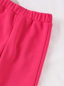 2pcs Baby Girls' Casual Cute Long Sleeve Sweatshirt + Pants Set, Spring/Autumn - Hot Pink - View 7