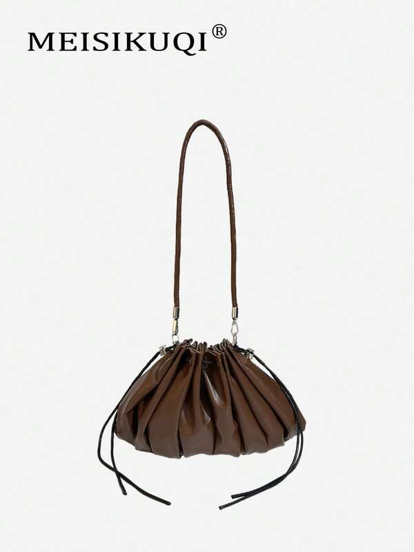 2025 Neuer stilvoller Vintage Unterarmtasche, vielseitige Pendler-Umhängetasche mit plissiertem Wolken-Design