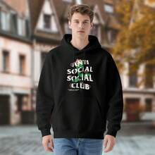 One Black Hoodie Camiseta De Algodón 100% Para Hombre Con Gráfico De Rosa Y Tema Estético Anti Social Club Streetwear - Style 23 - View 2