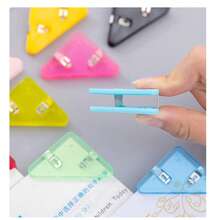 10个装多功能创意直角三角角夹 办公文具书夹 试卷防卷夹 文件备忘录夹 边角夹 收纳资料票夹 (颜色随机) 学校用品 返校