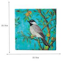 Posavasos cuadrados vintage, cojines para tazas de café con decoraciones de flores y pájaros al estilo chino, aislantes del calor, con alta estética, decoraciones para mesa de comedor, alfombrillas aislantes del calor - Multicolor - Ver 3