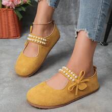 Fashionable And Versatile Pearl One-Strap Mary Jane Pink Birkenstocks With Girly Soft Soles - Màu vàng - Xem 2