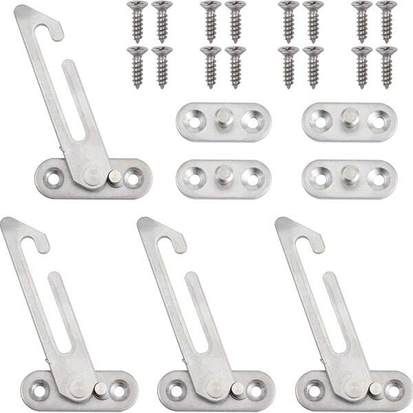 Limitador de ventana izquierdo con función de retención y sistema de gancho - Evita la apertura accidental y aumenta lade los niños - Bloqueo de ventana robusto para todas las ventanas estándar