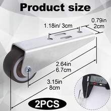 2个1/1.5英寸带刹车旋转脚轮，多功能家具迷你脚轮，抽屉底部滚轮，DIY容器和储物用品，托盘，DIY项目（含安装螺丝） - 彩色 - 查看 4