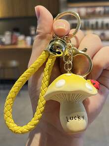 可爱瓢虫蘑菇钥匙扣，幸运小蘑菇吊坠，汽车包包挂饰，树脂钥匙扣，超可爱小礼物，送朋友的好礼物，节日礼物 - 彩色 - 查看 6