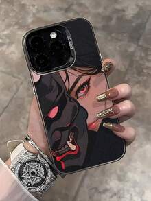 Una funda para  con diseños de máscaras Hannya de estilo japonés, doncellas y samuráis, compatible con las series  17AIR/16E/15/14/13/12/11/XR/XSMAX/Pro/Promax/PLUS, y también con  S25/S24/S23/S22/S21/S20/FE/PLUS/ULTRA/A55/ A35/A34/A32/A25/A16/A15/A13/A12/A06/A05S/A04E/A03CORE. Fabricada con material PC+TPU, esta funda para teléfono tiene un aspecto elegante, es resistente a los golpes, protege contra caídas y es resistente a la suciedad. Ofrece un agarre cómodo, lo que la hace adecuada para uso personal o como regalo para familiares y amigos. Perfectas para San Valentín, Acción de Gracias, Halloween, Navidad, Año Nuevo y otras ocasiones festivas. - Negro - Ver 5