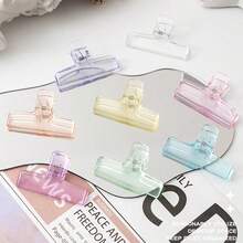 1/3/6/12/24pcs Large Transparent Bull Clip, 75mm Multicolor Plastic File Folder Clips, Multipurpose Chip Clips, Transparent Bull Dog Paper Clips, Suitable For Posters, Photos, Letters, Food Bags, Pictures, Home Office Use, Back To School Gift - Multicolor - View 1