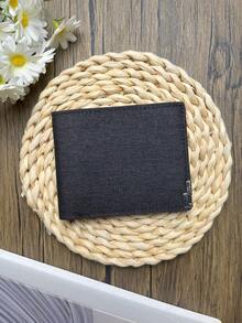 Men's Short Wallet, Imitation Denim Design Wallet, Fashionable Business Style, Textured Design, Multiple Card Slots, Large-Capacity Bill Compartment And Practical Pockets, Ample Storage Space, Can Be Cash, Cards And Small Items In An Orderly Manner.