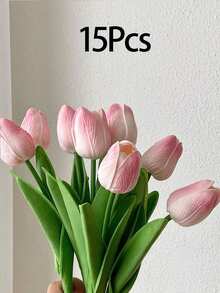 Tulipanes artificiales rosas con un toque realista, en forma de ramos de flores artificiales. Son adecuados para arreglos nupciales, ramos de novia DIY y para decorar habitaciones, restaurantes, cocinas, salas de estar, dormitorios y hogares. Se pueden usar como regalos para cumpleaños, Día de San Valentín, Día de la Madre, Día del Padre y durante la temporada de graduación. - blanco rosa - Ver 13