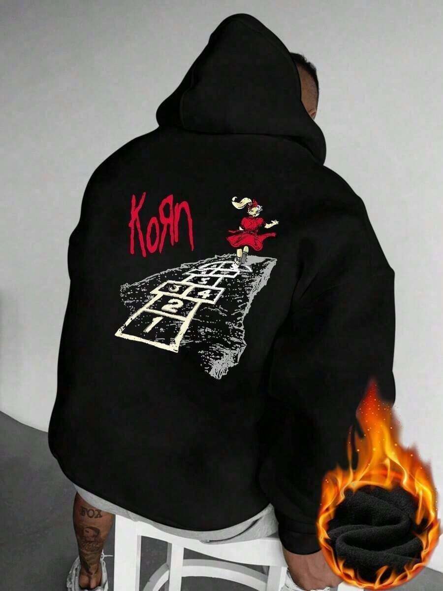 Korn Elements Follow The Leader Hopscotch Pattern Men's New Sweatshirt Street Rock Band Casual Top Band Party Hoodie Suitable For Spring And Summer Daily Outing Wearfall Hoodies,Men's Fall Clothes,Street Wear,Halloween,Mens Hoodies,Y2k Clothes,Jesus Hoodie,Thanksgiving Day,Nightmare Before Christmas,Christmas,Basics,Christmas Sweatshirt,Thanksgiving Outfit Men,,Christmas Clothes,Winter Clothes For Men,Men Gifts - 黑色 - 查看 1