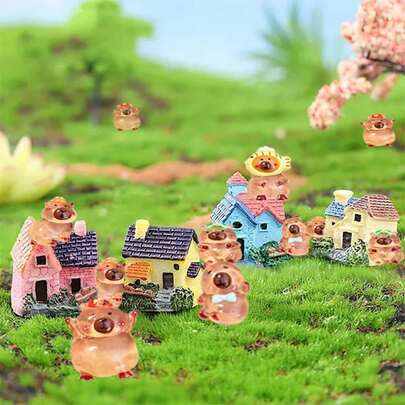1-6-10-30个/套迷你卡通仓鼠玩具，树脂动物摆件，适用于娃娃屋、生日蛋糕装饰、仙女花园微缩配件、DIY工艺品，颜色随机