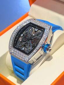 ONOLA JN302 Fashion Men's Barrel Shaped Mechanical Watch With Automatic Chain Hanging Hollow Tourbillon, Shining Decoration, Ideal Gift For Men