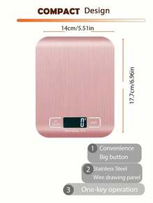 1 pieza Báscula de cocina multifunción de alta precisión, pantalla LCD de acero inoxidable, báscula de alimentos, báscula de espresso, herramienta de cocción precisa, báscula de granos de café, accesorio de cocina, apta para cocinar, hornear, dieta y nutrición, pesaje de té, batería no incluida (medición mínima 5g) - Multicolor - Ver 10