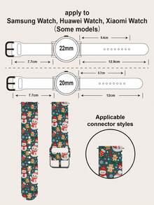 1 pieza Correa de reloj de silicona de estilo casual y de colores variados compatible con Apple Watch Ultra Series SE/11/10/9/8/7/6/5/4/3/2/1, de 38mm, 40mm, 41mm, 45mm, 44mm, 42mm, 46mm, 49mm, con fondo verde de Navidad y muñeco de nieve con gorro rojo, suave, elástica y cómoda