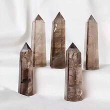 1pc Smoky Tower, Luster MinerPure Crystals, The Perfect Home Decor With A Unique Holiday Gift(Natural Stone Has Natural Cracks And Grooves - Brown - View 16