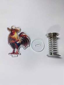 1 đồ trang trí lò xo lắc hình con gà trống bằng acrylic sáng tạo, thích hợp cho trang trí nội thất xe hơi và trưng bày trên máy tính để bàn - Nhiều màu - Xem 8