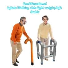1 Set Inflatable Walker + Crutch, PVC New Year Game Prop, Exercise, Personalized Gift, Fun Gift, Gag Prop, Creative Toy, Party Decoration - Grey - View 12