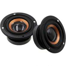 2个2英寸磁性扬声器部件，触摸面板控制同轴连接器，DIY音频扬声器，迷你扬声器PU皮革外壳，黑橙色立体声音频输出 - 外磁喇叭 - 查看 2