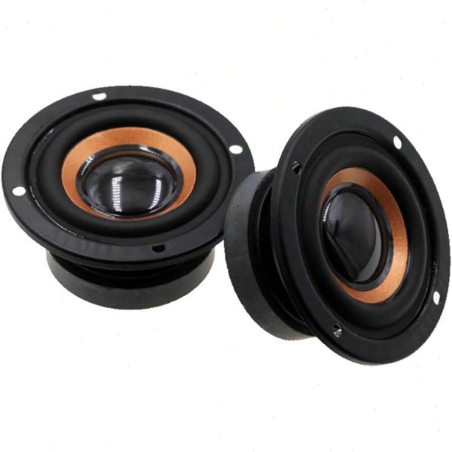 2个2英寸磁性扬声器部件，触摸面板控制同轴连接器，DIY音频扬声器，迷你扬声器PU皮革外壳，黑橙色立体声音频输出