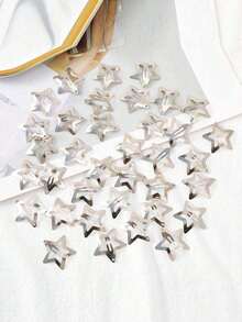 20pcs Sparkling Y2K Style Silver Star Hair Clips, Minimalist Fashion Star Hair Accessories For Girls, Suitable For Daily Wear, School And Outdoor Activitiesy2kclaw Clipshair ClawsHair Barrettes - 銀色 - 查看 4